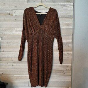 Forever 21 Plus Size Holiday Dress shimmer metallic glam Christmas party
